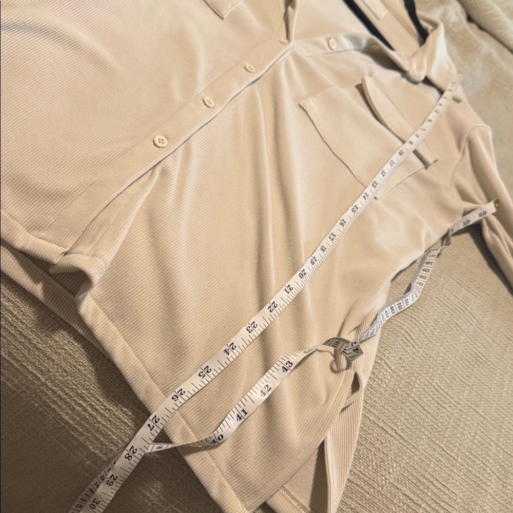 All:Row Cream Ribbed Shacket Medium - Picture 8 of 8